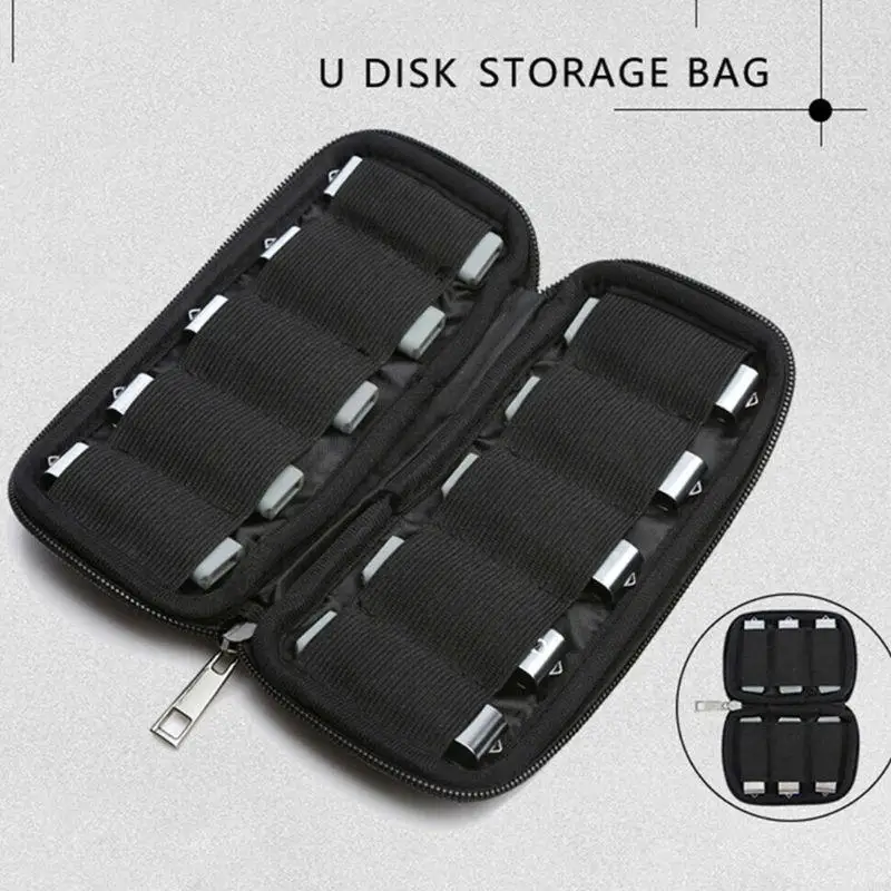 USB Flash Drive Case Holder Portable Electronic Accessories Bag For USB Memory Stick 6/10 Slots