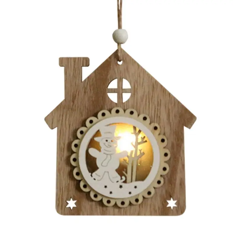 

Рождественская искусственная кожа, деревянные светящиеся украшения, искусственная кожа для украшения домашней елки, детские подарки, новый год