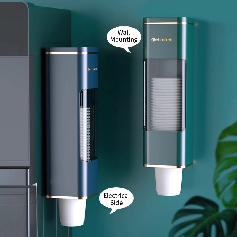 Disposable Cup Holder Cup Extractor Wall Mounted Non Perforated Dust-Proof Moisture-Proof Storage Rack 5