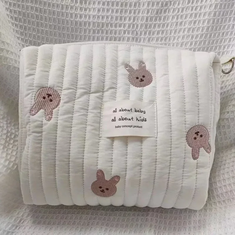Portable Stroller Nappy Bag Quilted Baby Diaper Caddy Organizer Embroidered Mommy Bags Babies Accessories Changing Bag Storage