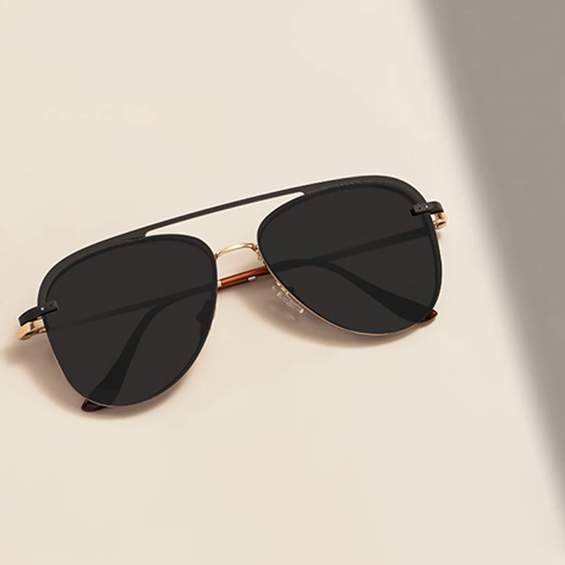 إطار نظارات معدني للرجال والنساء بإطار بيضاوي أنيق بحافة كاملة مع مشبك على النظارات الشمسية للعدسات الطبية البصرية