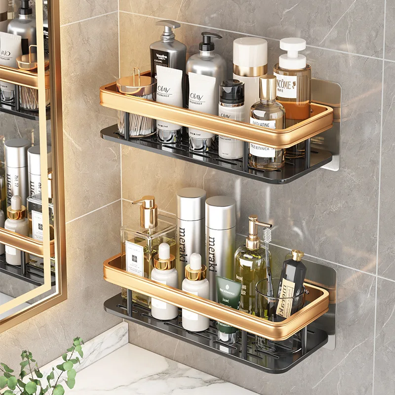 Set Da 3 Organizer Doccia Adesivi – Mensole In Metallo Antiruggine Con Ganci, Portasapone E Contenitori – Facili Da Montare Senza Trapano, Carico Fino A 13,6 Kg