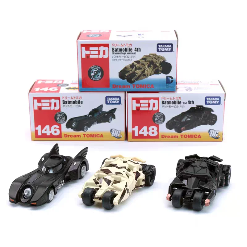 타카라토미 드림 토미카 배트맨 배트모빌 합금 다이캐스트 자동차 DC 저스티스 리그 다크 나이트 어린이 수집용 장난감 자동차 박스 포장