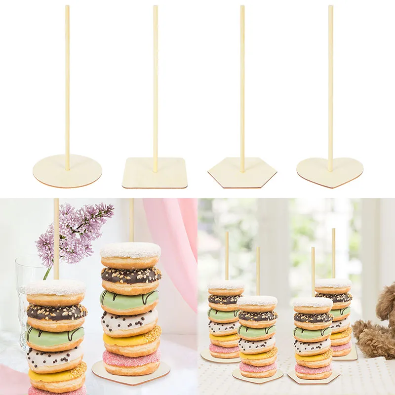 1pcs Wooden DIY Donut Display Stand Wedding Birthday Baby Shower Table Decoration Bridal Shower Gift Holiday Party Cake Display