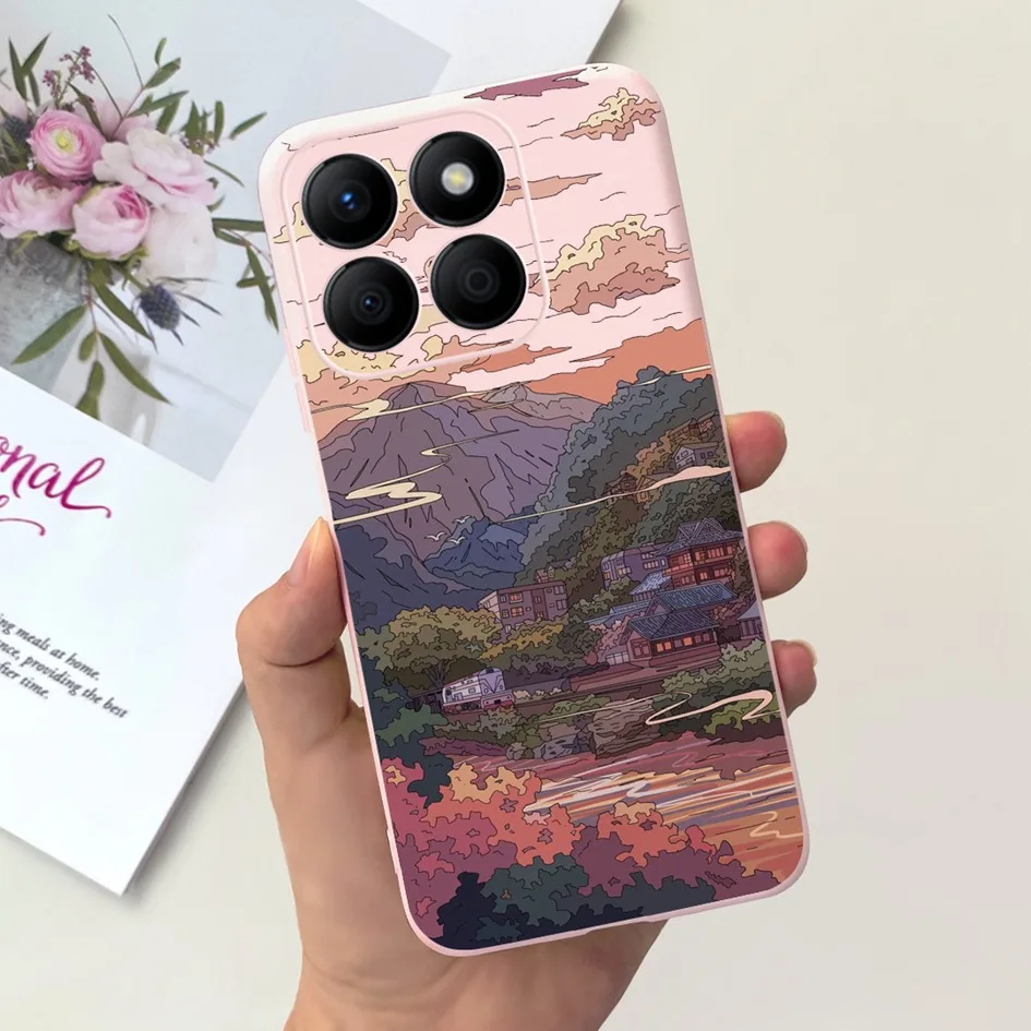 Stylish Floral Moon Soft Silicone Case - Artistic Back Cover