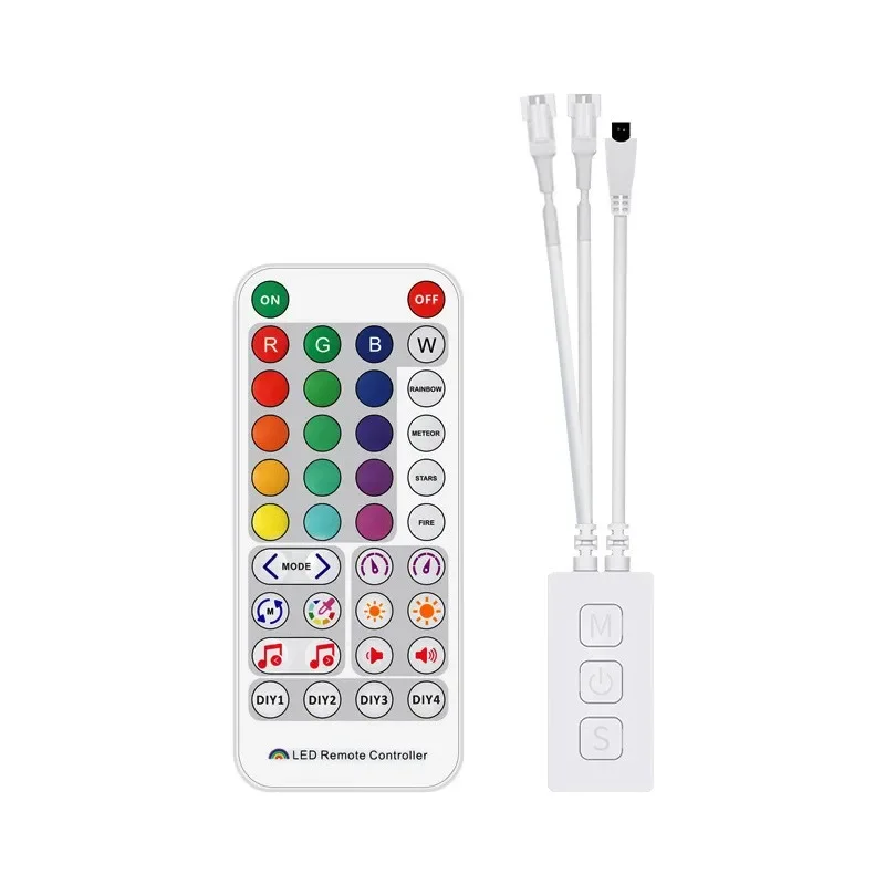 SP511E WiFi Music LED Controller For WS2812B WS2811 Addressable RGB Strip Single/Dual Output Alexa Smart Speaker APP Control sp511e led controller dual output music smart alexa voice wifi app control for all 3pin individually addressable 5050 rgb strip