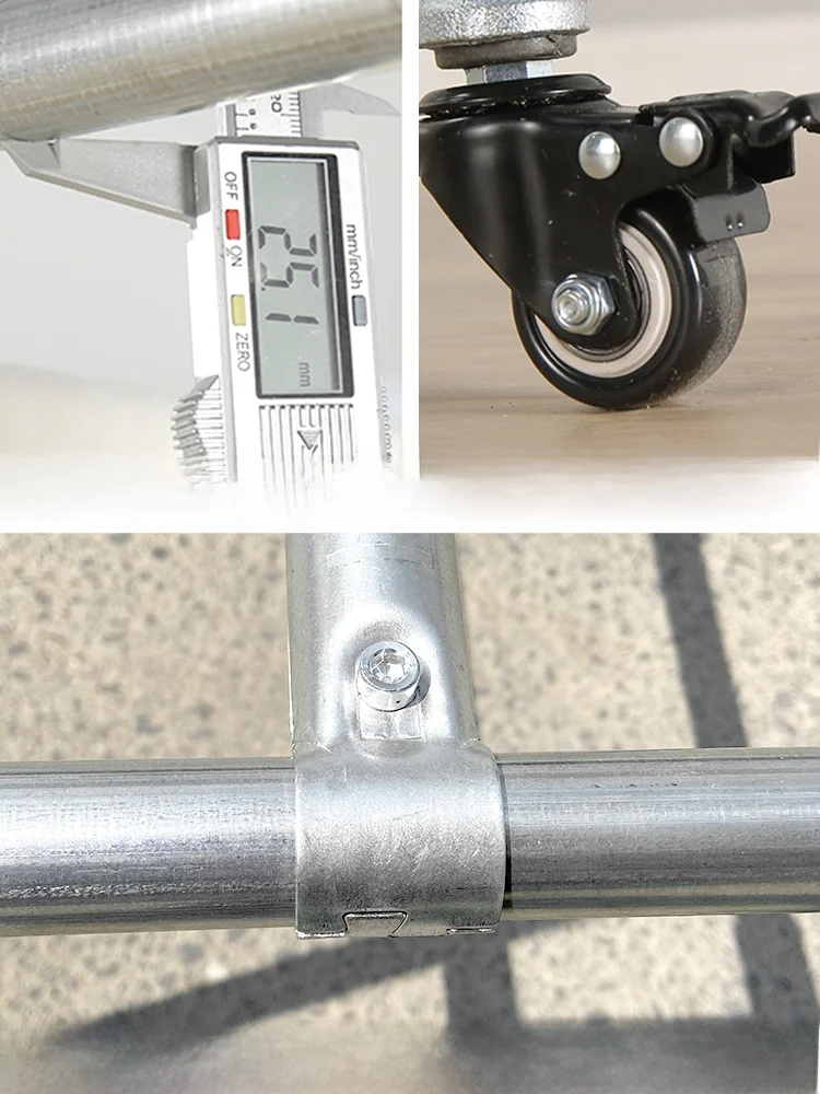 Outdoor Galvanized Steel Tube Double Rod Free Standing Clothes Drng Ra Balcony Stainl Steel Windproof Clothesline