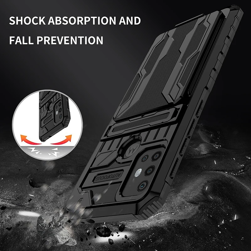 Shockproof Armor Phone Case with Card Holder for Moto Motorola G Series