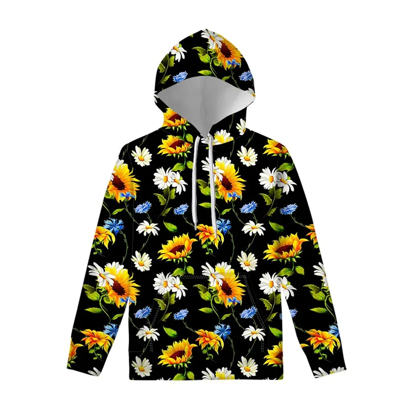 thumbnail image 1 of Sudadera con capucha con estampado floral en 3D de girasol para hombre y niño, moda Harajuku, estampado de flores y plantas, sudadera con capucha para primavera y otoño, 1 of 5
