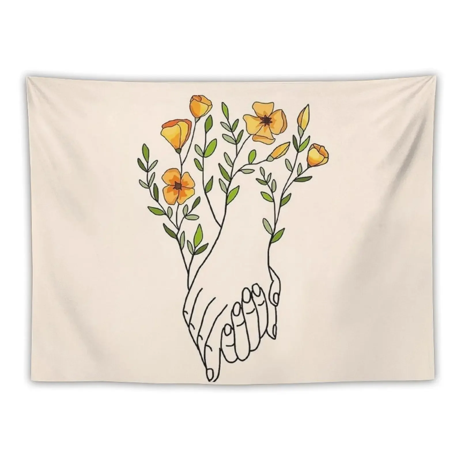 

Hands with flowers Tapestry Bedroom Decor Aesthetic Home Decoration Tapestry