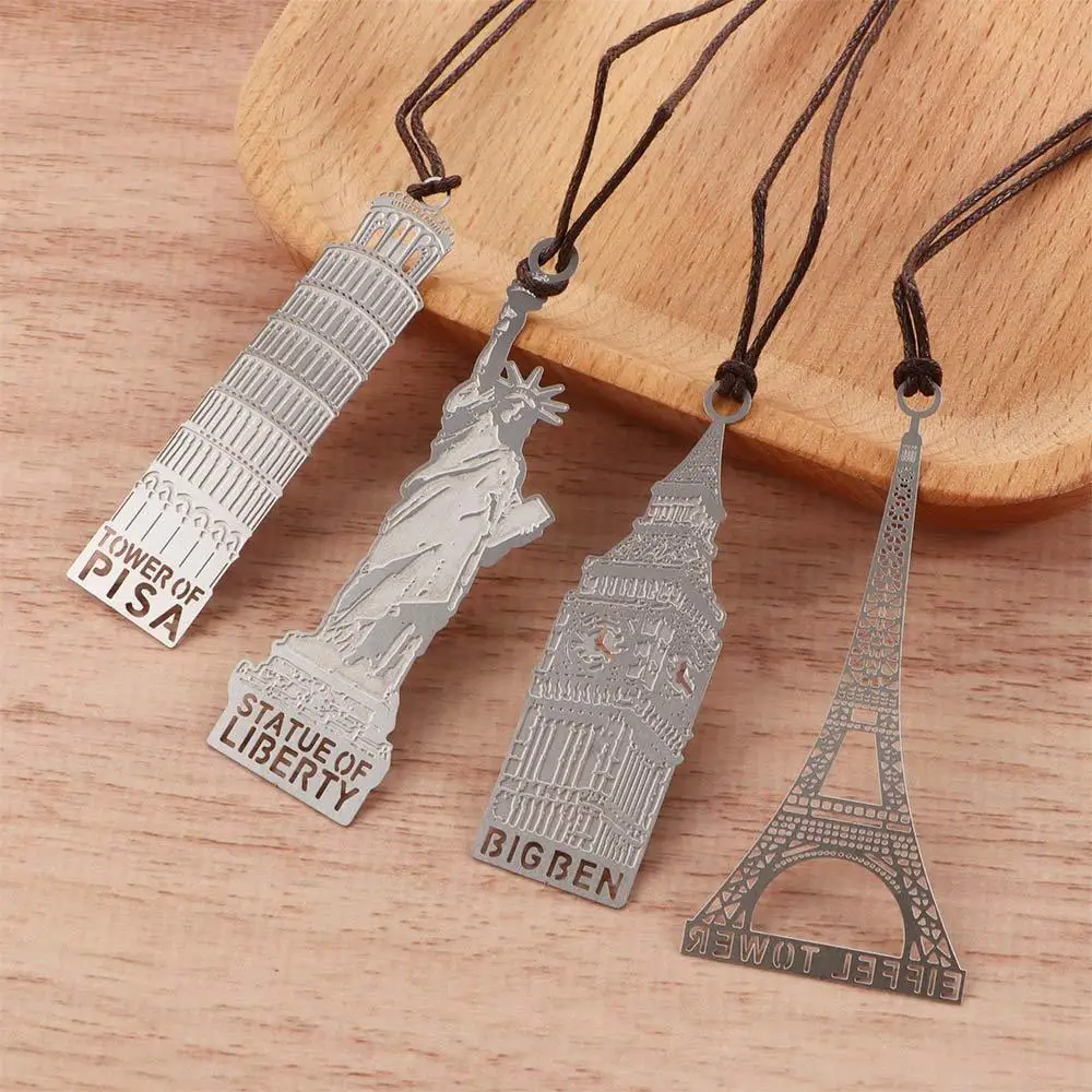 Metal Big Ben Bookmark Vintage Eiffel Tower European Bookmark Statue of Liberty Mark Page Building Book Mark Learn Supplies