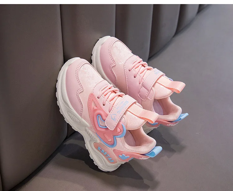 2026 Mädchen Sportschuhe Kinder Laufschuhe Rosa Atmungsaktives Air-Mesh Herz Süße Sneaker Niedliche Klettverschluss Kinder Freizeitschuhe – Detail 29
