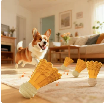 Interactive Badminton Shape Dog Chew Toy Bite-Resistant Relieves Boredom And Teeth Grinding Fun Stick Puzzle for Canines