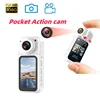 1080P HD Portable Mini Pocket Action Camera Wifi 180° Rotatable Lens with 1.47 IPS Screen Outdoor Sports Action Cam Magnetic TF 1