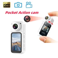 1080P HD Portable Mini Pocket Action Camera Wifi 180° Rotatable Lens with 1.47 IPS Screen Outdoor Sports Action Cam Magnetic TF 1