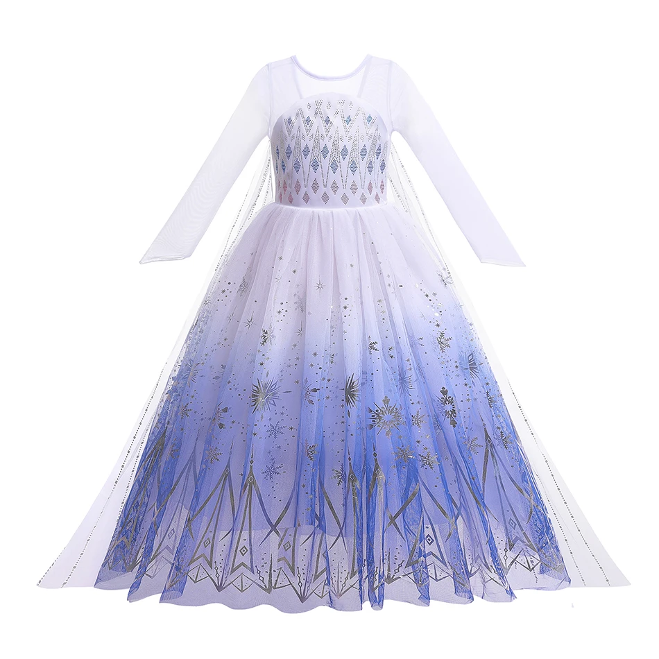 thumbnail image 1 of Disfraz de Frozen para niñas, vestido de princesa, Reina de la nieve, Cosplay, Carnaval, cumpleaños, ropa de Elsa, ropa de fantasía, 2 a 10 años, 1 of 5