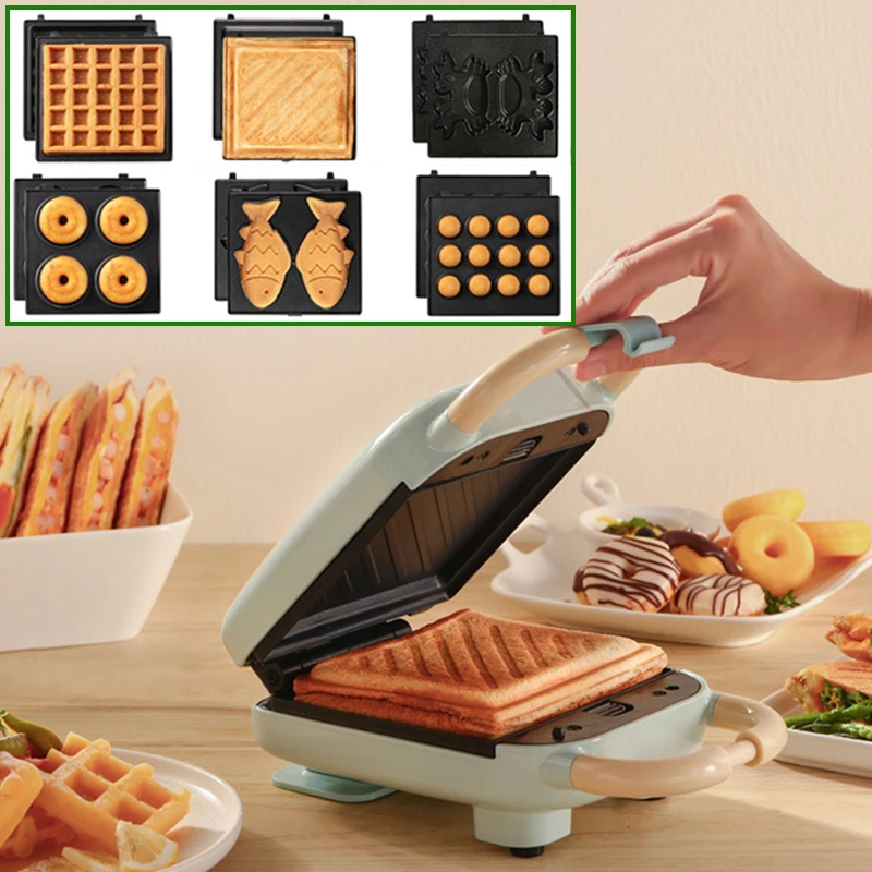 Electric 110v Waffle Maker 3 In 1 Grill Sandwich Cake Plate