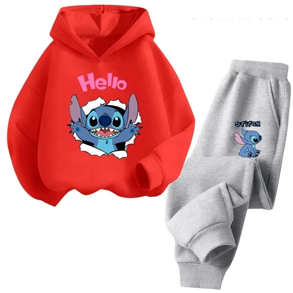 thumbnail image 1 of Conjunto de sudadera con capucha de Stitch Kawaii, sudadera de manga larga para bebé, sudadera de Stitch de otoño para niño de 3 a 14 años, ropa de calle para niña, 1 of 5