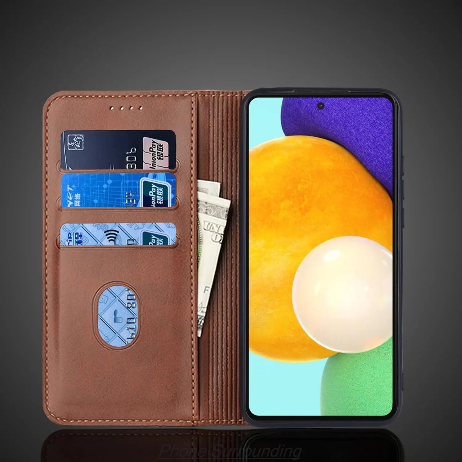 Magnetic Attraction Cover Leather Case for Samsung Galaxy A52 / A52s 5G Flip Case Card Holder Holster Wallet Case Fundas Coque 5
