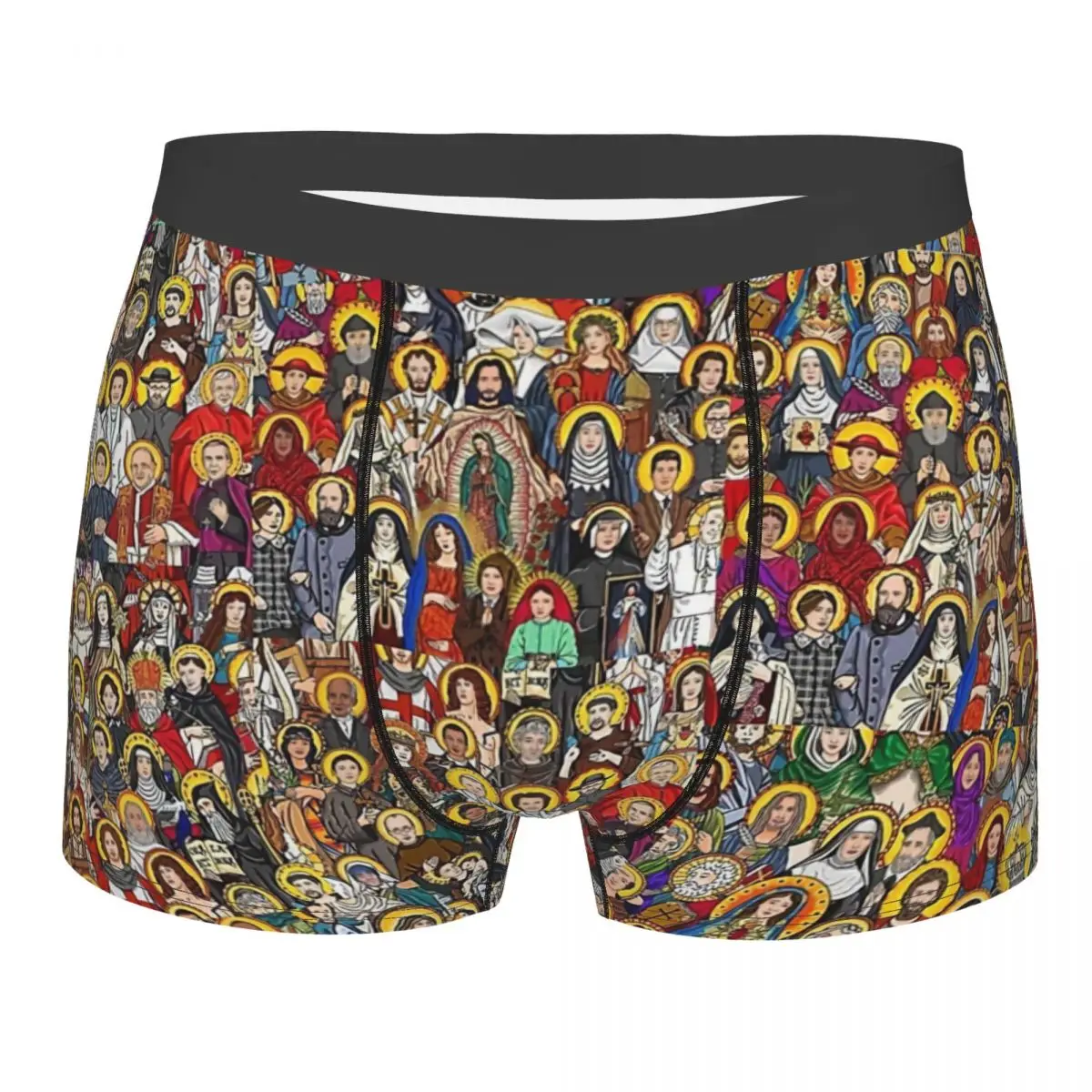 Saints, All Saints, Catholic Saints Underpants Breathbale Panties Male Underwear Print Shorts Boxer Briefs