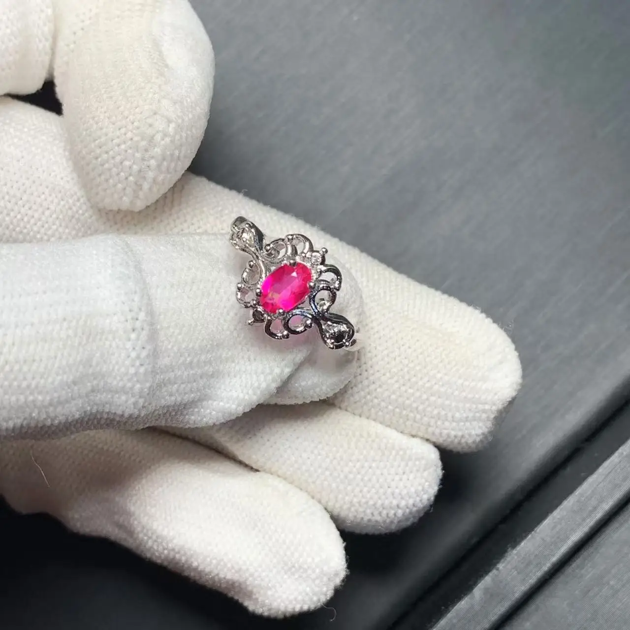 MM Natural PINK Topaz Ring Adjustable Female Ring Jewelry for Women Gift Wholesale High Quality Vintage Fine