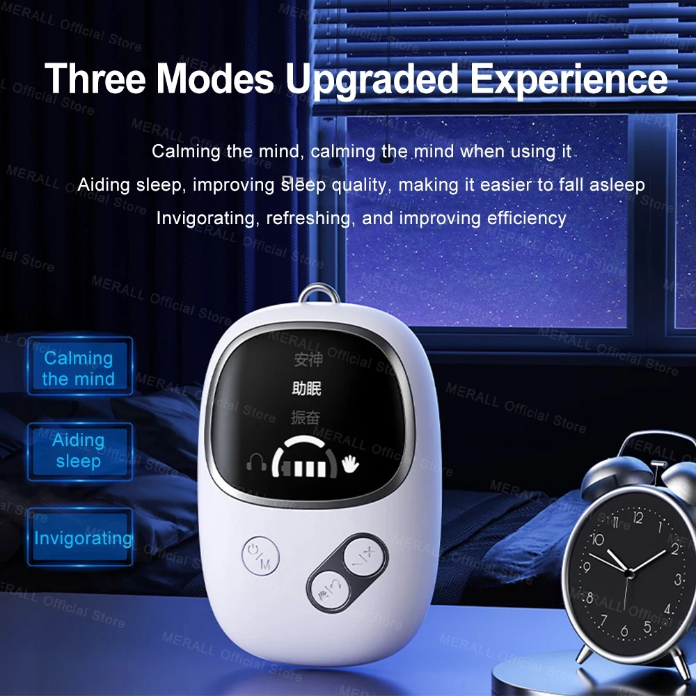 CES Sleep Aid Device Microcurrent Pulse Therapy Ear Clip Sleep Device Relax Anxiety Insomnia Hypnosis Soothing Help Sleep