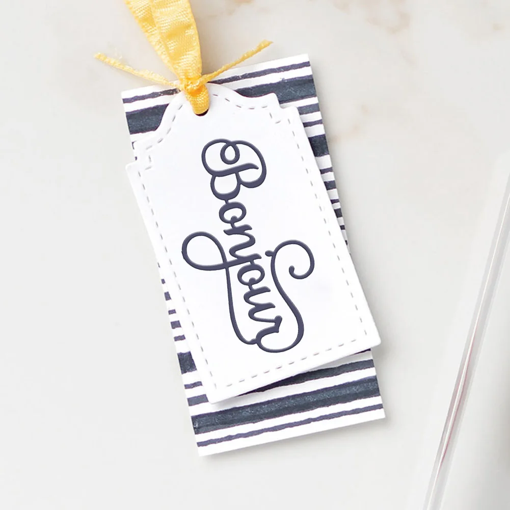 DIY 스크랩북 카드용 프랑스어 알파벳 커팅 다이, 스텐실 크리스마스 선물 만들기