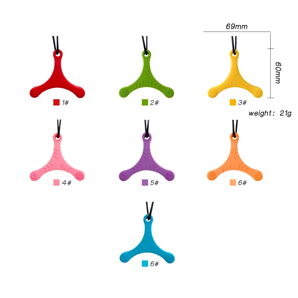 Baby Silicone Teether Kids Chew Necklace Sensory Chewy Pendant Oral Motor Toys Therapy Tools for Autism ADHD chidren's goods 3
