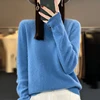100% Pure Wool Women's Sweater O-Neck Knitted Pullover Cashmere Long Sleeve Underlay Korean Fit Fashion Women's Top 6