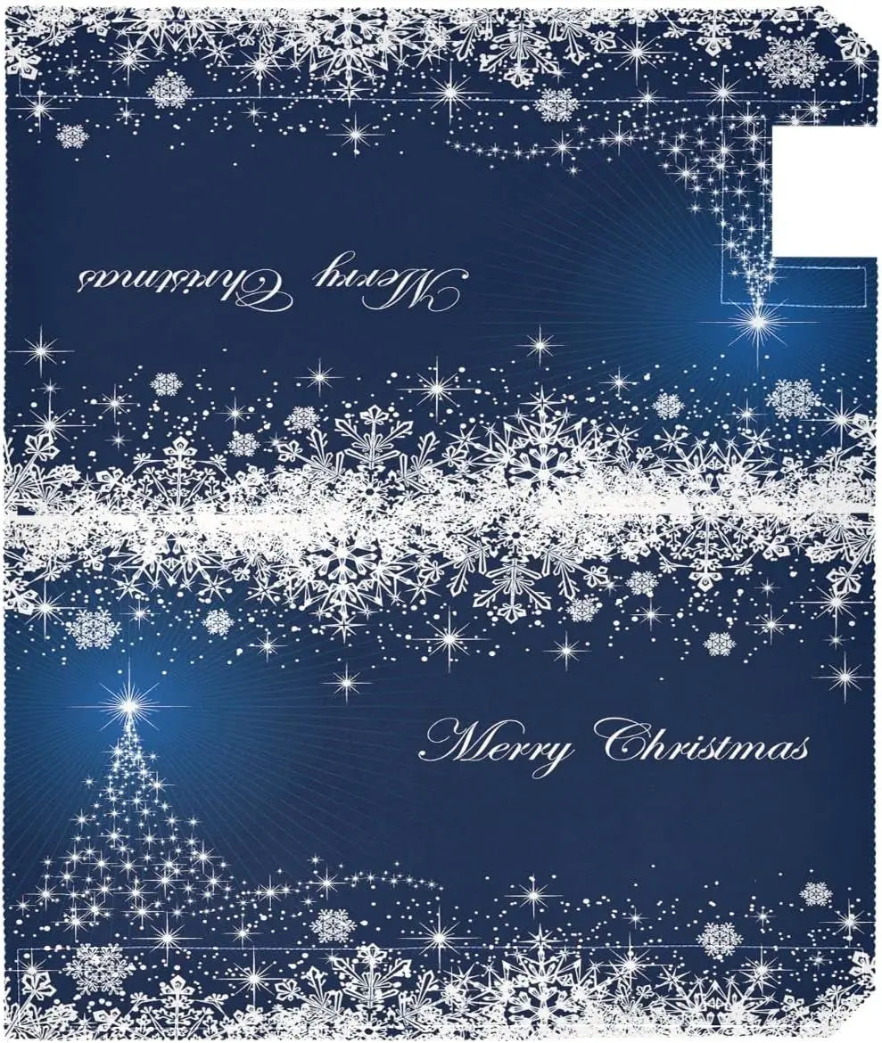 Merry Christmas Tree Magnetic Mailbox Cover, Standard Winter, Snowflake, Snow, Blue, White, Xmas Mail Box Covers, Decals Wrap, P
