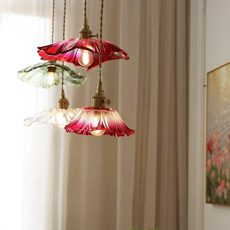 Vintage Flower Glass Ceiling Lamp 1