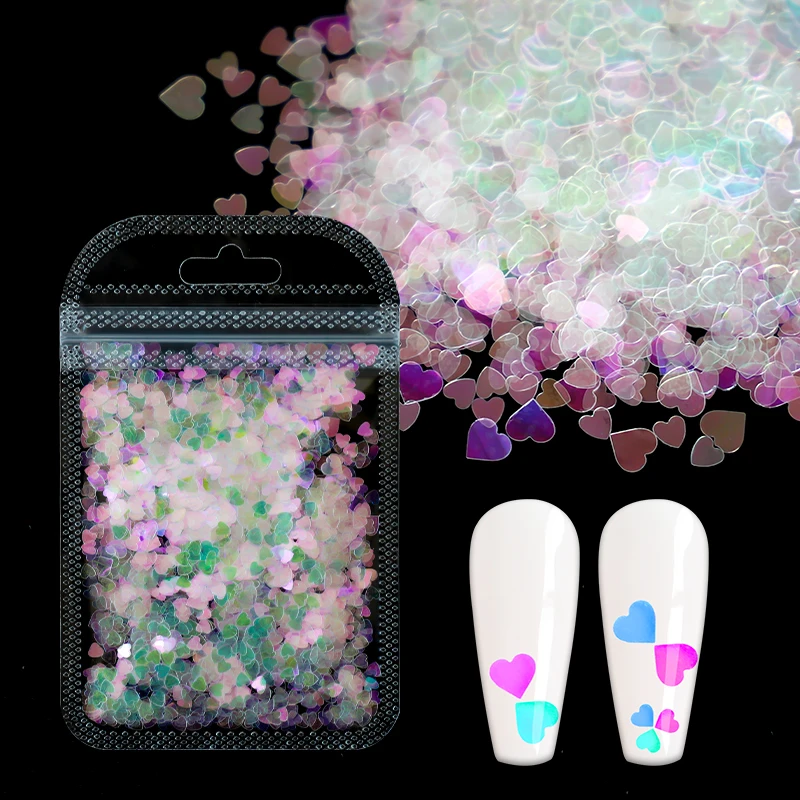Aurora AB Mermaid Heart Butterfly Nail Glitter Sequins Laser Mirror Slices Design Flake Art Sticker Decoration Accessories |