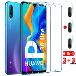 Universal 6 - in - 1 Clear Tempered Glass Screen Protector with 9H Hardness for Huawei P30 lite (3Glass 3Lens)