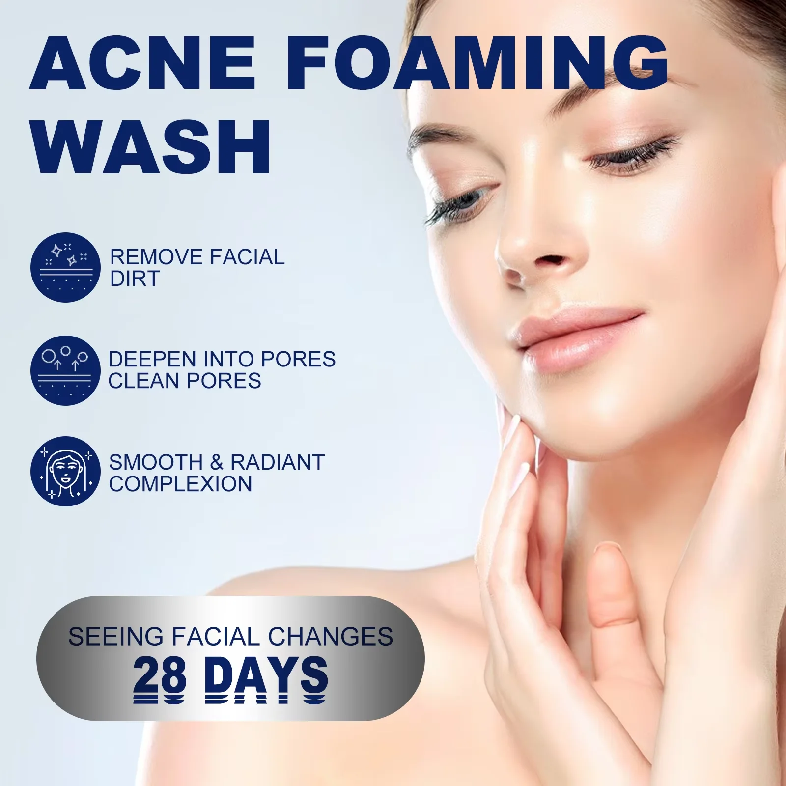 Facial Cleanser Anti Acne Oil Control Blackhead Remover Shrink Pores Deep Cleansing Acne Treatment Moisturizing Face Wash 100g 4