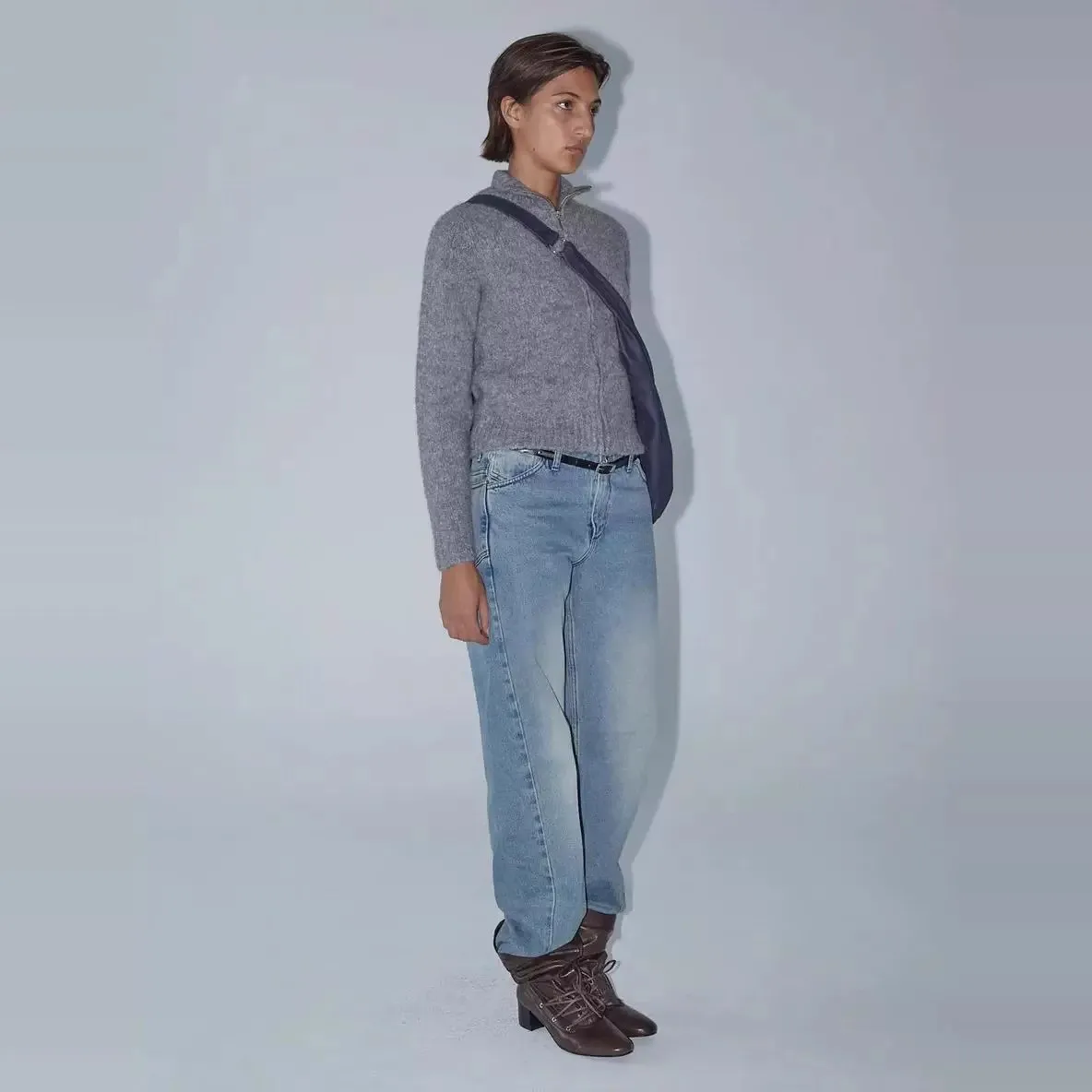 Paloma Spain's new soft knitted jacquard wool blend zipper cardigan sweater for women in autumn and winter 4