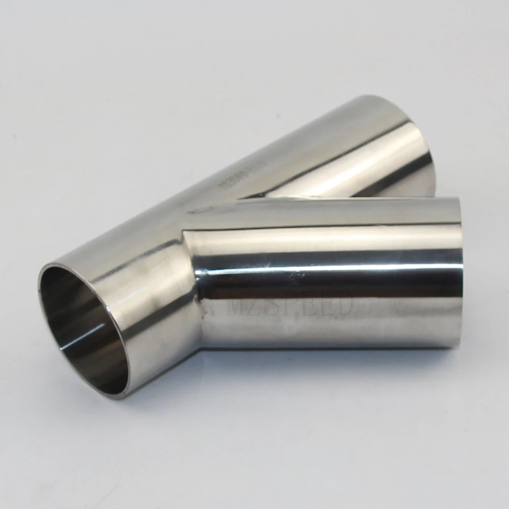 304 Stainless Steel 45 degree tee Stainless Steel Bevel 1.5 mm 2 thick tube OD 19mm-51 mm