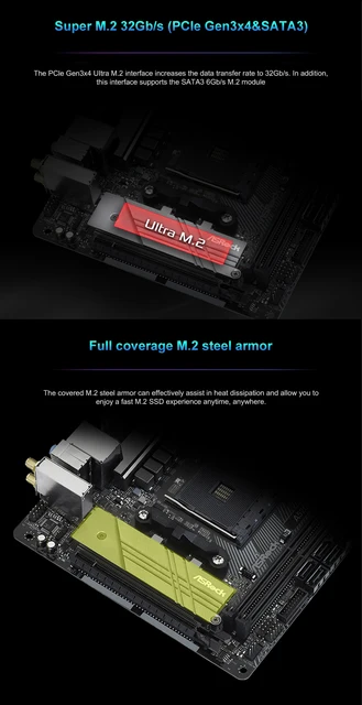 ASROCK New A520M-ITX/ac Motherboard AMD A520 DDR4 AM4 64GB
