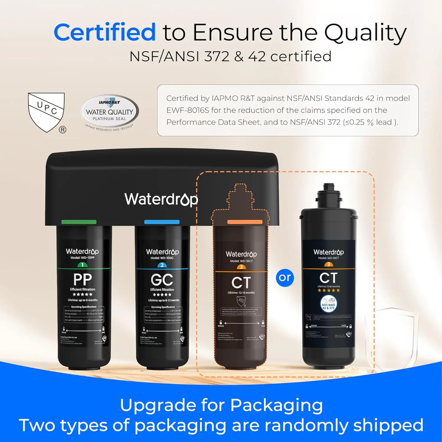Water Filters Waterdrop 8 Layer Under Sink Water Filter System Reduces PFAS PFOA/PFOS Fluoride