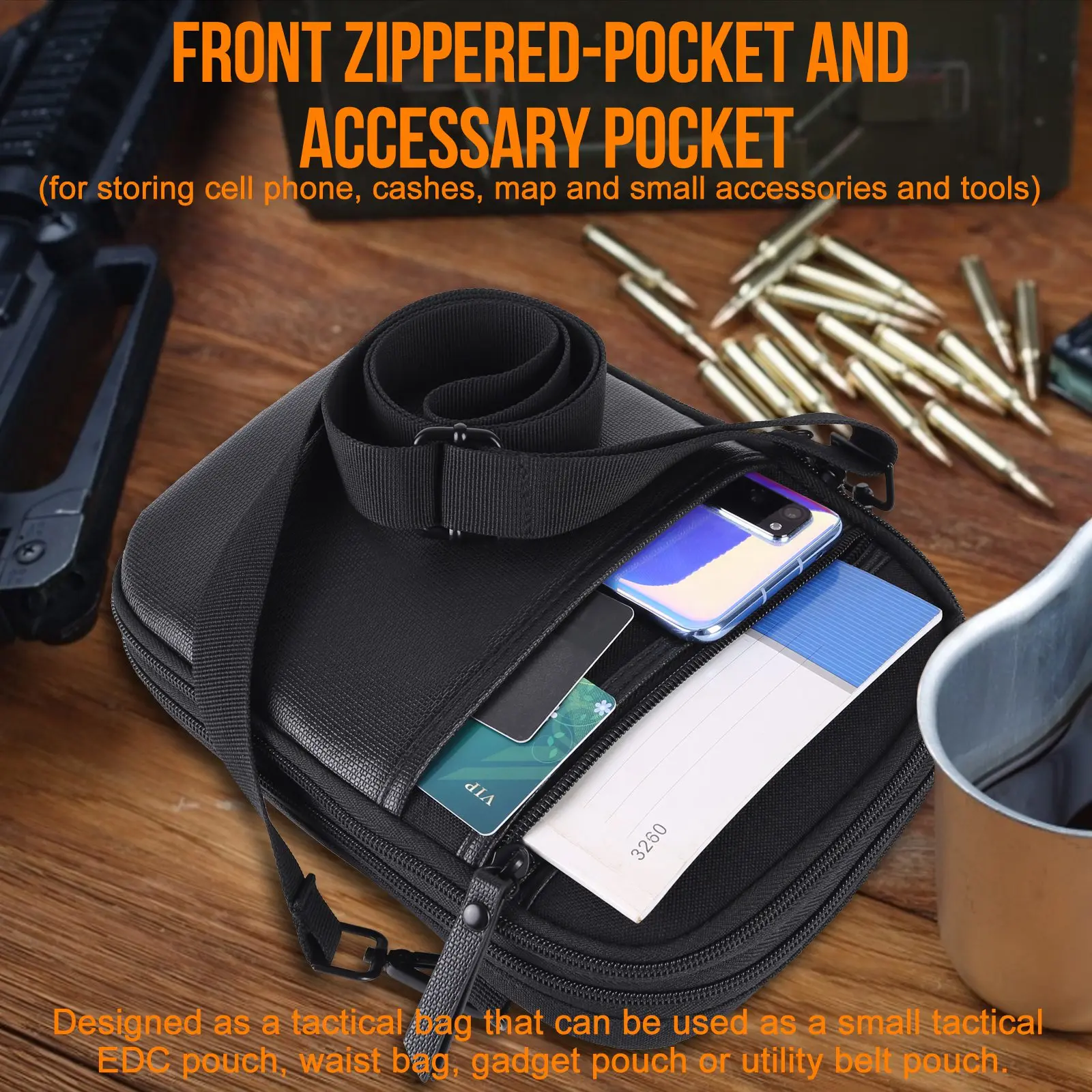 1000D Concealed Carry Gun Pouch Outdoor Pistol Holster Shoulder Bag EDC Case Tool Holder for Men Women Hunting Hiking Fanny Pack 6