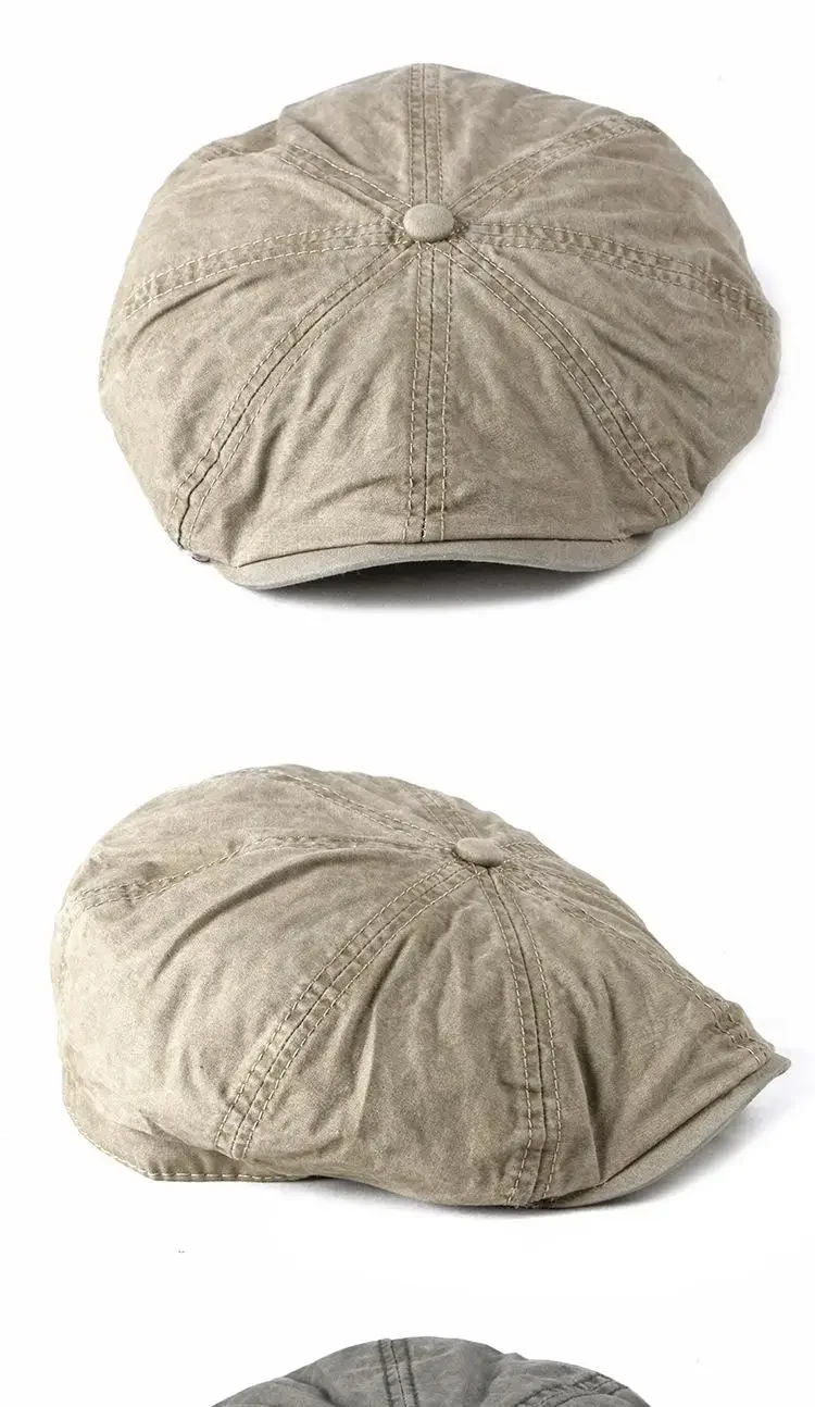 Unisex-Baskenmütze aus gewaschenem Denim, modische Zeitungsjungenmütze, Outdoor-Streetwear, lässige Vintage-Boina-Kopfbedeckung für Männer und Frauen – Detail 6