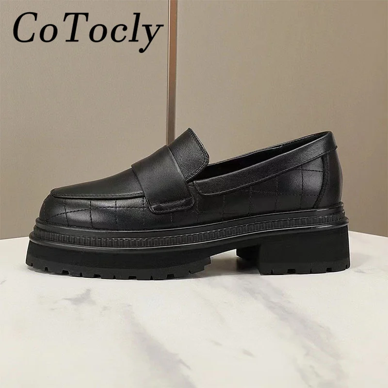 

Genuine Leather Loafers Woman Fashion Round Toe Lace Up Flat Shoes Women Shallow Thick Sole Comfortable Walking Shoes Woman