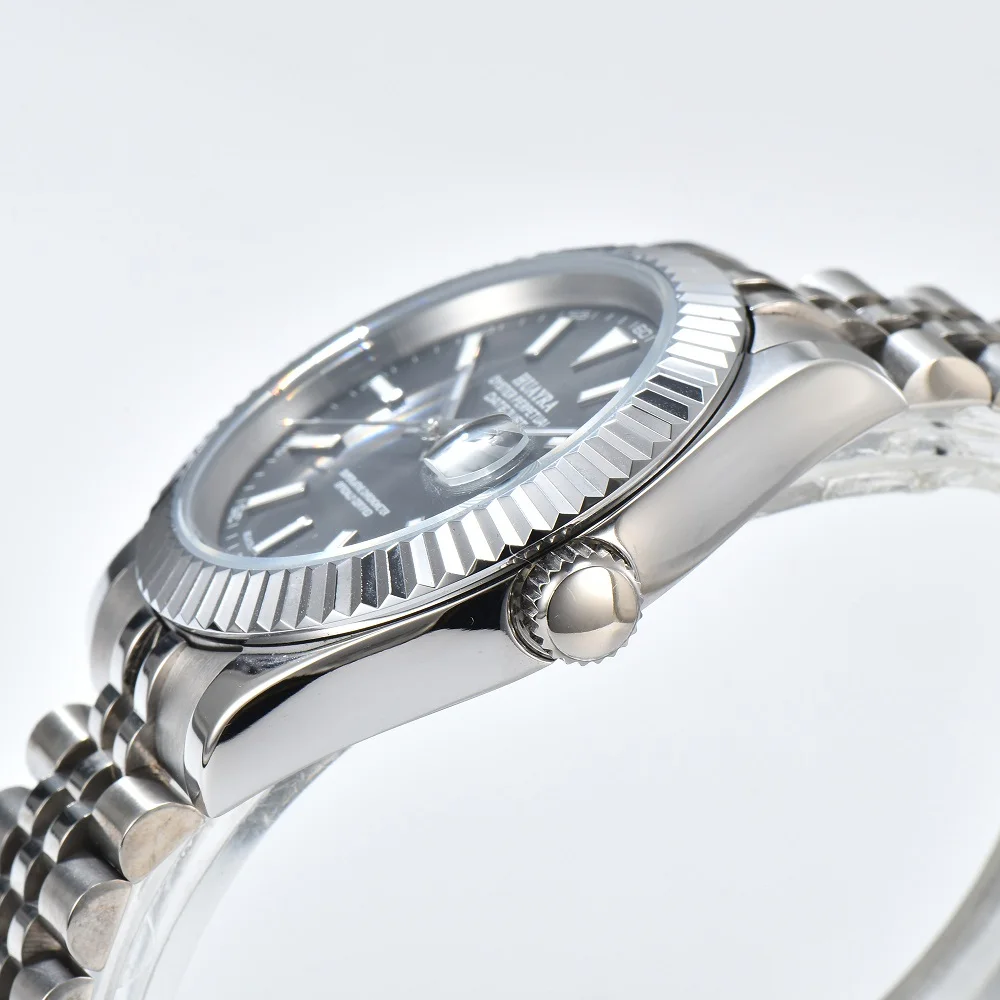 40MM HUAYRA Men's Automatic Mechanical Watch Luxury Waterproof Stainless Steel NH35 Black Dial Automatic Date AAA Chain