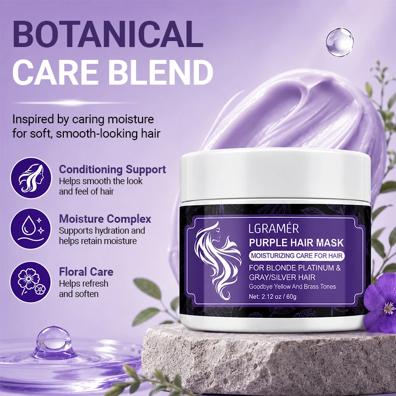 Vibrant Purple Hair Mask - Neutralizes Yellow Tones & Deeply Moisturizes for Radiant Blonde, Bleached, and Silver Hair
