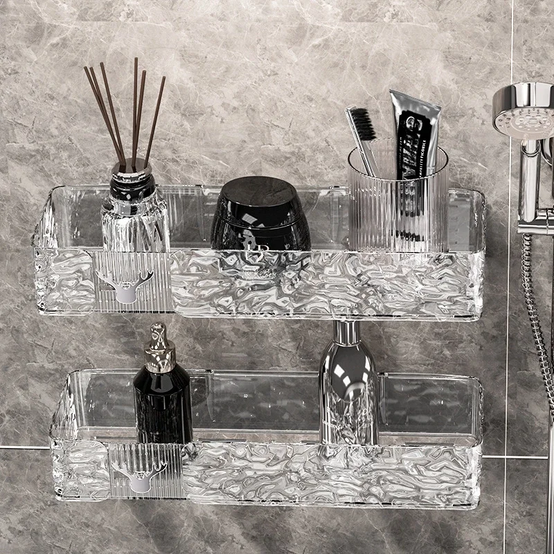 Bathroom Shelf Drain Rack Wall Mount Corner Storage Shelves Shampoo Holder Cosmetic Rack Shower Drain Basket Bathroom Organizer 2