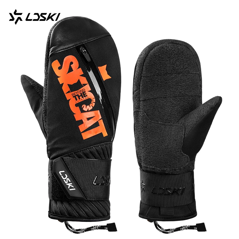 LDSKI 스키장갑 스노우보드부품 여자 남자 손목 보호대 Kevlar 3M Thinsulate 지퍼 화면 터치 보호의