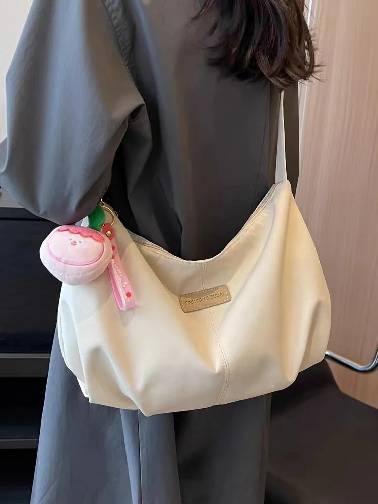 

Популярная в этом году сумка для женщин с большой вместимостью, новинка 2023, летняя универсальная Холщовая Сумка через плечо с текстурой