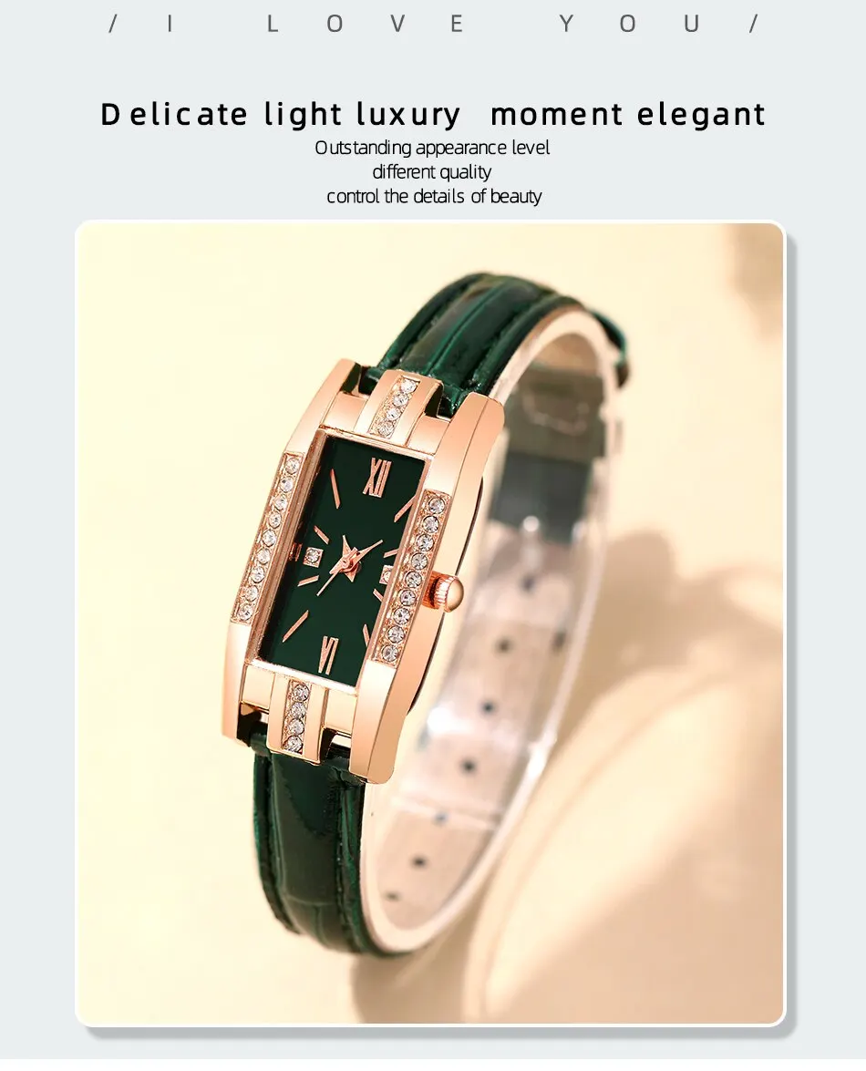 S0bd36d40b1c54152861e2b45df6acd1bL Reloj Mujer Fashion Diamond Square Watches Women Leather Quartz Watch Elegant Retro Women's Wrist Watch Relogio Feminino Mallzona