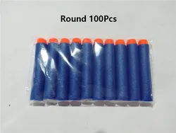 Pack of 50/100 Soft Foam Dart Refills with Round Heads - Children's Toy Gun Accessories (100 Pcs Blue round)