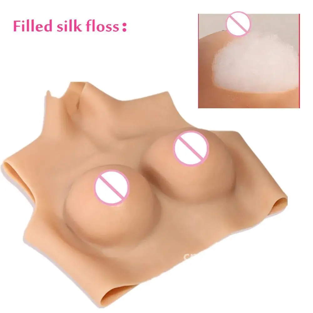 Upgraded Version Cosplay Fake Breasts Big Breast Pseudonym Silicone Simulation Drag Queen Sex Toys for Crossdresser Transgender