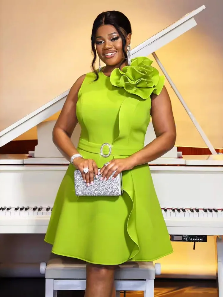 Wmstar Plus Size Dresses Women Party Sleeveless Midi Party Evening Dress Flower Birthday Outfits Wholesale Dropshipping 2025